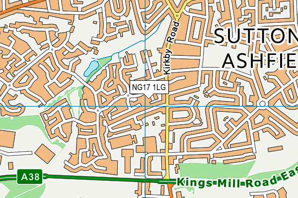 NG17 1LG map - OS VectorMap District (Ordnance Survey) NG17 1LG map - OS VectorMap District (Ordnance Survey)