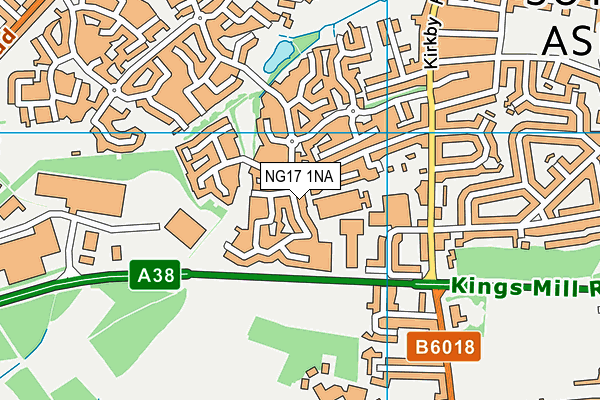 NG17 1NA map - OS VectorMap District (Ordnance Survey) NG17 1NA map - OS VectorMap District (Ordnance Survey)
