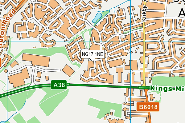 NG17 1NE map - OS VectorMap District (Ordnance Survey) NG17 1NE map - OS VectorMap District (Ordnance Survey)