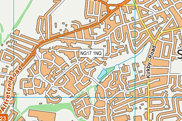 NG17 1NQ map - OS VectorMap District (Ordnance Survey) NG17 1NQ map - OS VectorMap District (Ordnance Survey)