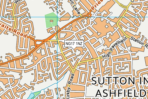 NG17 1NZ map - OS VectorMap District (Ordnance Survey) NG17 1NZ map - OS VectorMap District (Ordnance Survey)