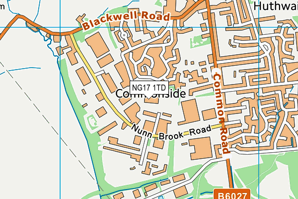NG17 1TD map - OS VectorMap District (Ordnance Survey) NG17 1TD map - OS VectorMap District (Ordnance Survey)