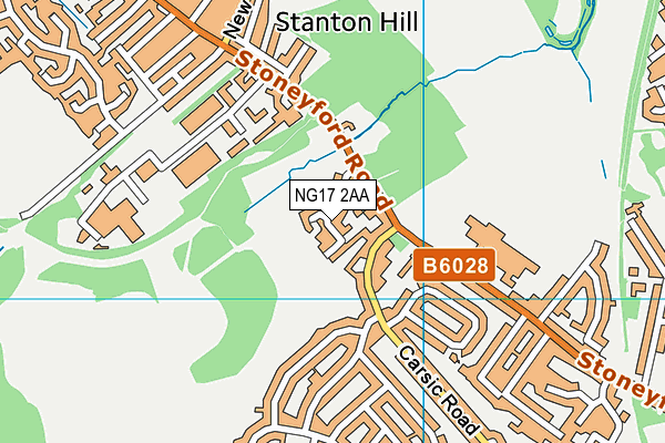 NG17 2AA map - OS VectorMap District (Ordnance Survey)