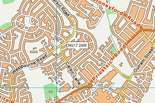NG17 2AW map - OS VectorMap District (Ordnance Survey) NG17 2AW map - OS VectorMap District (Ordnance Survey)