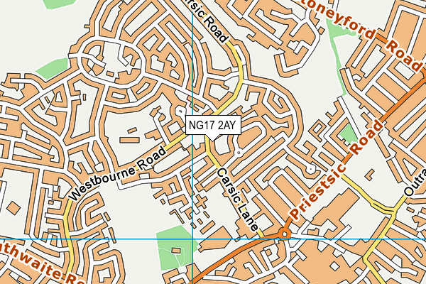 NG17 2AY map - OS VectorMap District (Ordnance Survey) NG17 2AY map - OS VectorMap District (Ordnance Survey)