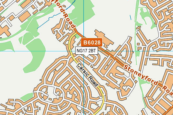 NG17 2BT map - OS VectorMap District (Ordnance Survey) NG17 2BT map - OS VectorMap District (Ordnance Survey)