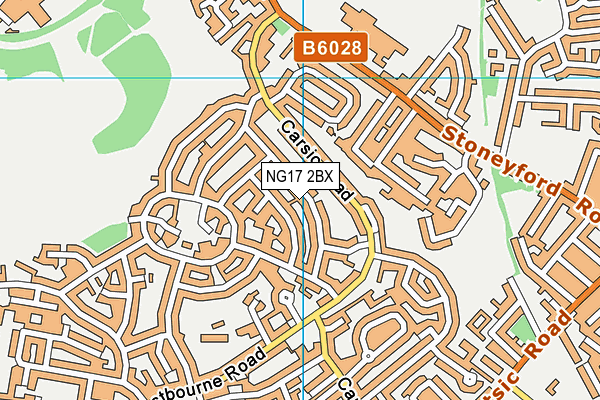 NG17 2BX map - OS VectorMap District (Ordnance Survey) NG17 2BX map - OS VectorMap District (Ordnance Survey)