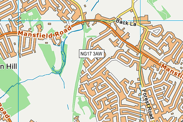 NG17 3AW map - OS VectorMap District (Ordnance Survey) NG17 3AW map - OS VectorMap District (Ordnance Survey)