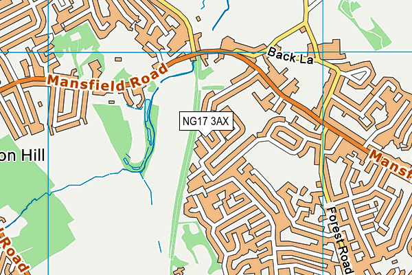 NG17 3AX map - OS VectorMap District (Ordnance Survey) NG17 3AX map - OS VectorMap District (Ordnance Survey)