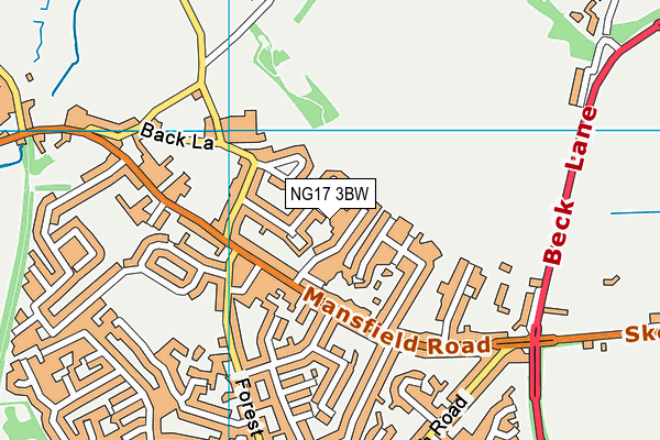 NG17 3BW map - OS VectorMap District (Ordnance Survey) NG17 3BW map - OS VectorMap District (Ordnance Survey)