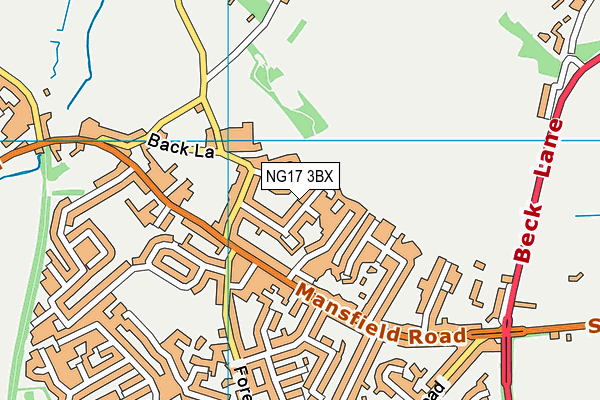NG17 3BX map - OS VectorMap District (Ordnance Survey) NG17 3BX map - OS VectorMap District (Ordnance Survey)