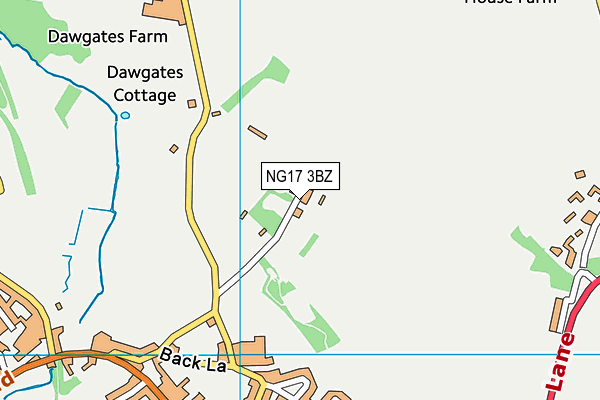 NG17 3BZ map - OS VectorMap District (Ordnance Survey) NG17 3BZ map - OS VectorMap District (Ordnance Survey)