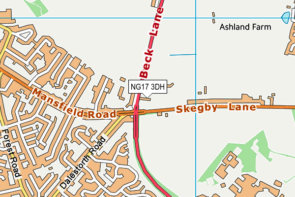 NG17 3DH map - OS VectorMap District (Ordnance Survey) NG17 3DH map - OS VectorMap District (Ordnance Survey)