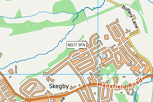 NG17 3FN map - OS VectorMap District (Ordnance Survey) NG17 3FN map - OS VectorMap District (Ordnance Survey)