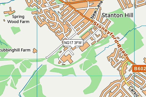 NG17 3FW map - OS VectorMap District (Ordnance Survey) NG17 3FW map - OS VectorMap District (Ordnance Survey)