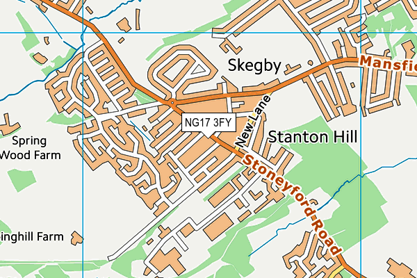 NG17 3FY map - OS VectorMap District (Ordnance Survey) NG17 3FY map - OS VectorMap District (Ordnance Survey)