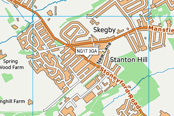 NG17 3GA map - OS VectorMap District (Ordnance Survey) NG17 3GA map - OS VectorMap District (Ordnance Survey)