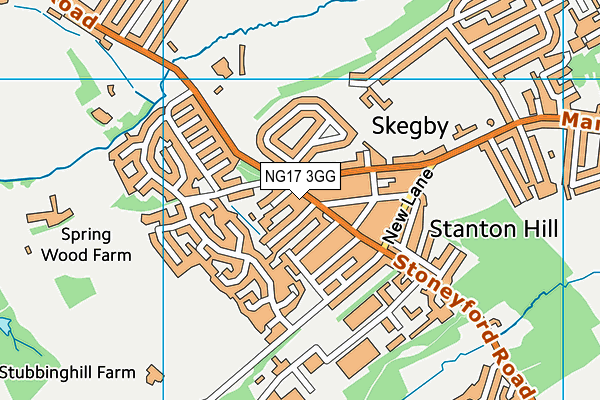 NG17 3GG map - OS VectorMap District (Ordnance Survey) NG17 3GG map - OS VectorMap District (Ordnance Survey)