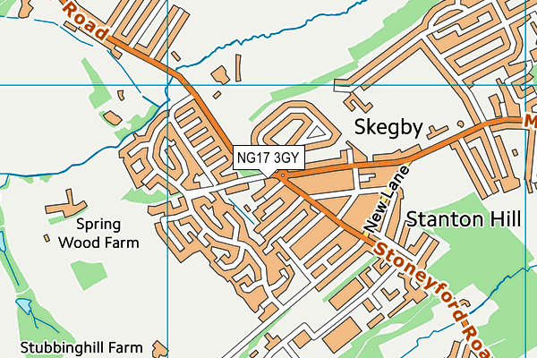 NG17 3GY map - OS VectorMap District (Ordnance Survey)