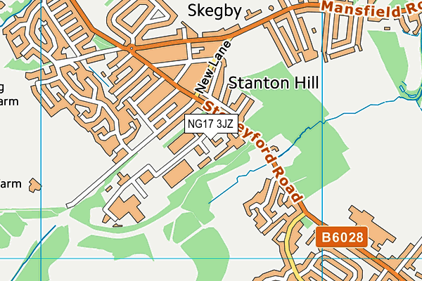 NG17 3JZ map - OS VectorMap District (Ordnance Survey) NG17 3JZ map - OS VectorMap District (Ordnance Survey)