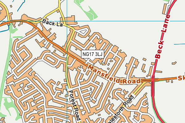 NG17 3LJ map - OS VectorMap District (Ordnance Survey) NG17 3LJ map - OS VectorMap District (Ordnance Survey)