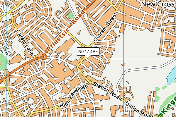 NG17 4BF map - OS VectorMap District (Ordnance Survey) NG17 4BF map - OS VectorMap District (Ordnance Survey)