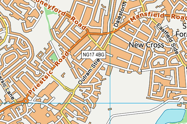 NG17 4BG map - OS VectorMap District (Ordnance Survey) NG17 4BG map - OS VectorMap District (Ordnance Survey)