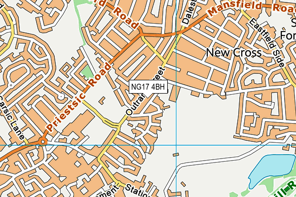 NG17 4BH map - OS VectorMap District (Ordnance Survey) NG17 4BH map - OS VectorMap District (Ordnance Survey)
