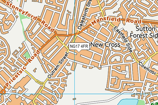 NG17 4FR map - OS VectorMap District (Ordnance Survey) NG17 4FR map - OS VectorMap District (Ordnance Survey)