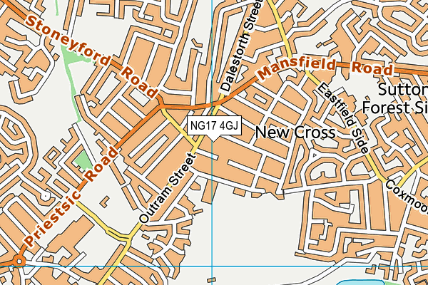 NG17 4GJ map - OS VectorMap District (Ordnance Survey) NG17 4GJ map - OS VectorMap District (Ordnance Survey)
