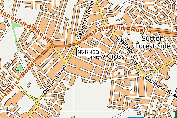 NG17 4GQ map - OS VectorMap District (Ordnance Survey) NG17 4GQ map - OS VectorMap District (Ordnance Survey)