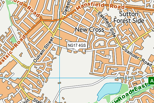 NG17 4GS map - OS VectorMap District (Ordnance Survey)