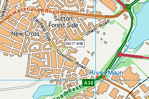 NG17 4HB map - OS VectorMap District (Ordnance Survey)