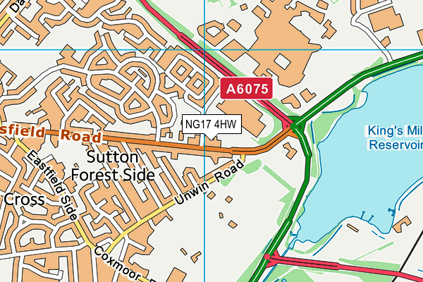 NG17 4HW map - OS VectorMap District (Ordnance Survey) NG17 4HW map - OS VectorMap District (Ordnance Survey)