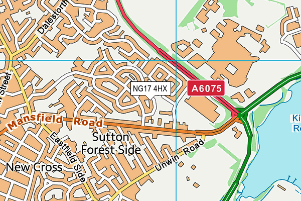 NG17 4HX map - OS VectorMap District (Ordnance Survey) NG17 4HX map - OS VectorMap District (Ordnance Survey)