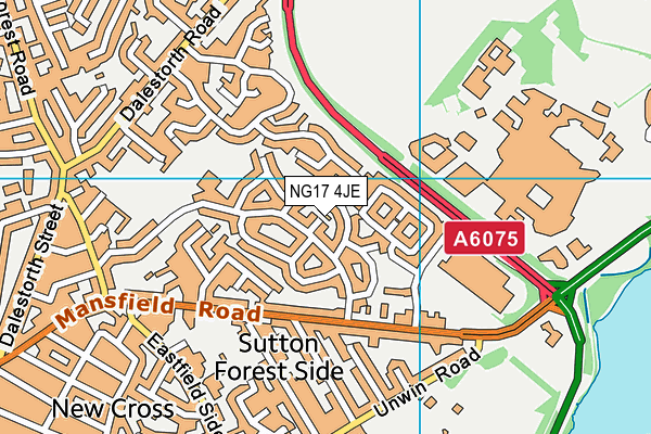 NG17 4JE map - OS VectorMap District (Ordnance Survey) NG17 4JE map - OS VectorMap District (Ordnance Survey)