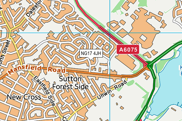 NG17 4JH map - OS VectorMap District (Ordnance Survey) NG17 4JH map - OS VectorMap District (Ordnance Survey)