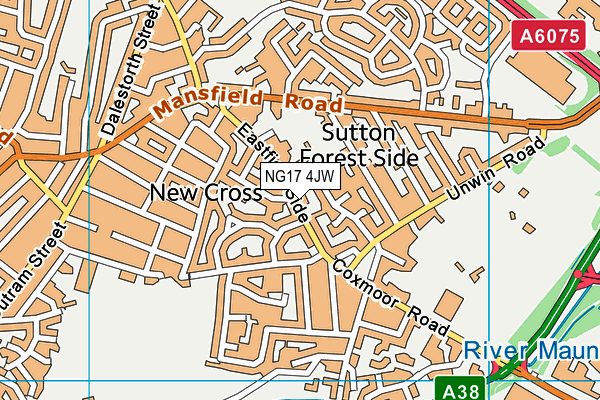 NG17 4JW map - OS VectorMap District (Ordnance Survey) NG17 4JW map - OS VectorMap District (Ordnance Survey)