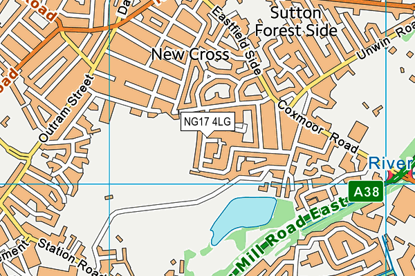 NG17 4LG map - OS VectorMap District (Ordnance Survey) NG17 4LG map - OS VectorMap District (Ordnance Survey)