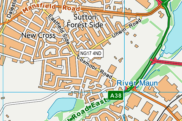 NG17 4ND map - OS VectorMap District (Ordnance Survey) NG17 4ND map - OS VectorMap District (Ordnance Survey)