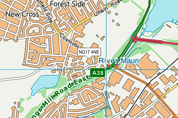 NG17 4NE map - OS VectorMap District (Ordnance Survey)