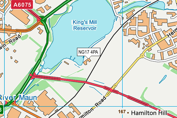 NG17 4PA map - OS VectorMap District (Ordnance Survey) NG17 4PA map - OS VectorMap District (Ordnance Survey)