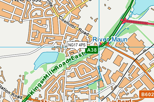 NG17 4PS map - OS VectorMap District (Ordnance Survey) NG17 4PS map - OS VectorMap District (Ordnance Survey)