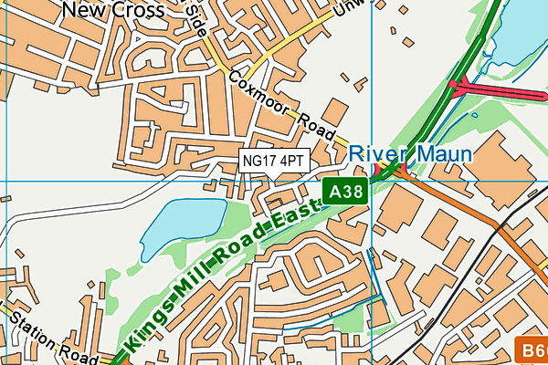 NG17 4PT map - OS VectorMap District (Ordnance Survey) NG17 4PT map - OS VectorMap District (Ordnance Survey)
