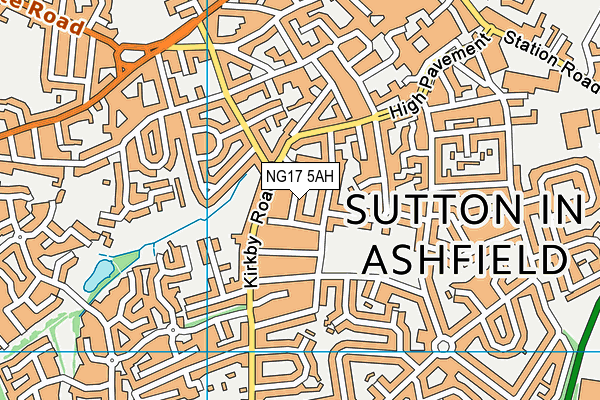NG17 5AH map - OS VectorMap District (Ordnance Survey) NG17 5AH map - OS VectorMap District (Ordnance Survey)