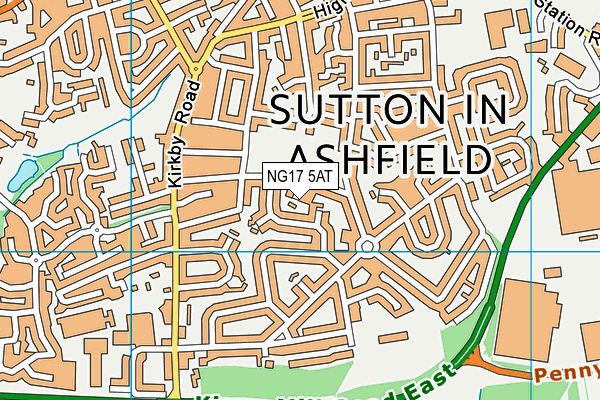 NG17 5AT map - OS VectorMap District (Ordnance Survey) NG17 5AT map - OS VectorMap District (Ordnance Survey)