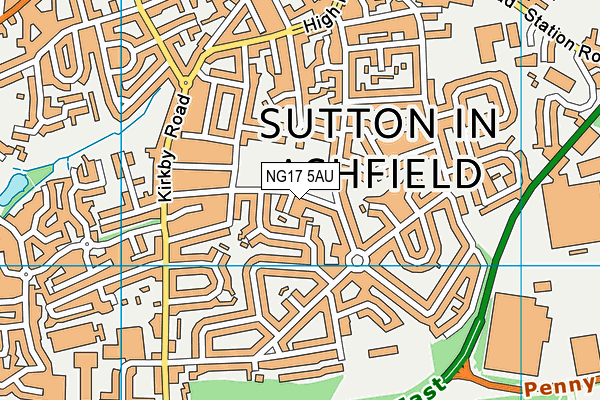 NG17 5AU map - OS VectorMap District (Ordnance Survey) NG17 5AU map - OS VectorMap District (Ordnance Survey)