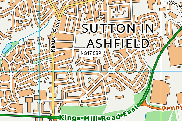 NG17 5BP map - OS VectorMap District (Ordnance Survey) NG17 5BP map - OS VectorMap District (Ordnance Survey)
