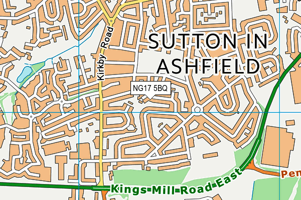NG17 5BQ map - OS VectorMap District (Ordnance Survey) NG17 5BQ map - OS VectorMap District (Ordnance Survey)