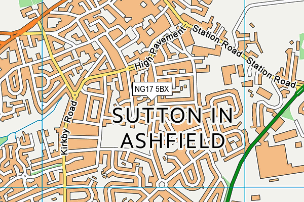 NG17 5BX map - OS VectorMap District (Ordnance Survey) NG17 5BX map - OS VectorMap District (Ordnance Survey)